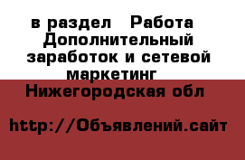  в раздел : Работа » Дополнительный заработок и сетевой маркетинг . Нижегородская обл.